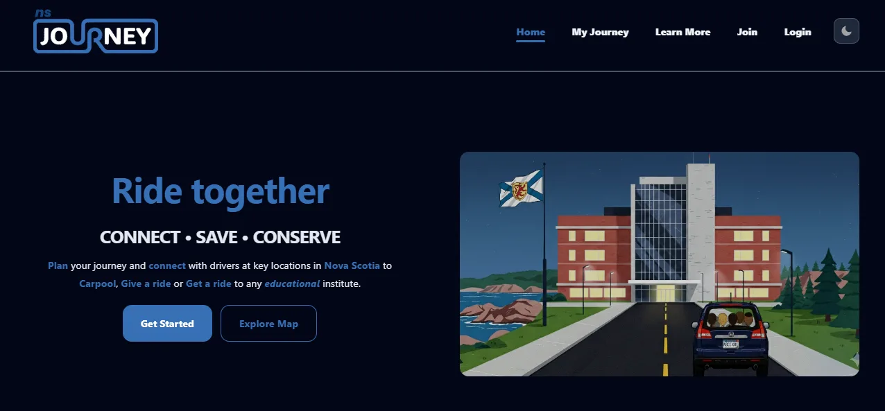 Screenshot of Journey website